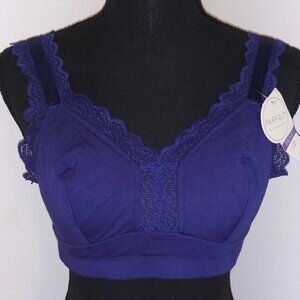 Parfait Navy Blue Wire Free Lace Stretch Bralette 38DD P5641 New/Tags